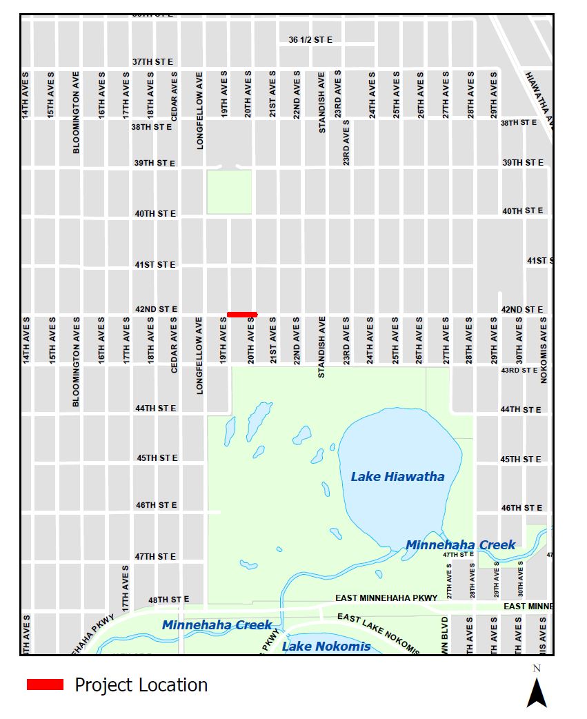 static map of 42nd St E project area