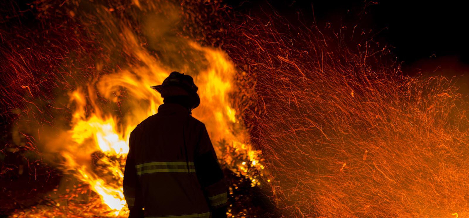 Firefighter at a fire