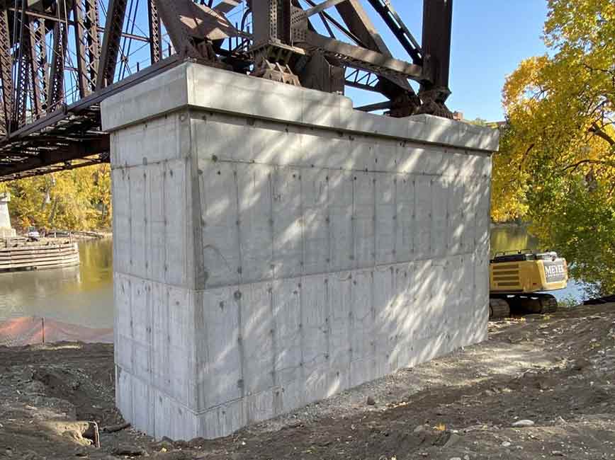 View of city bridge 9 with new and improved concrete structure 