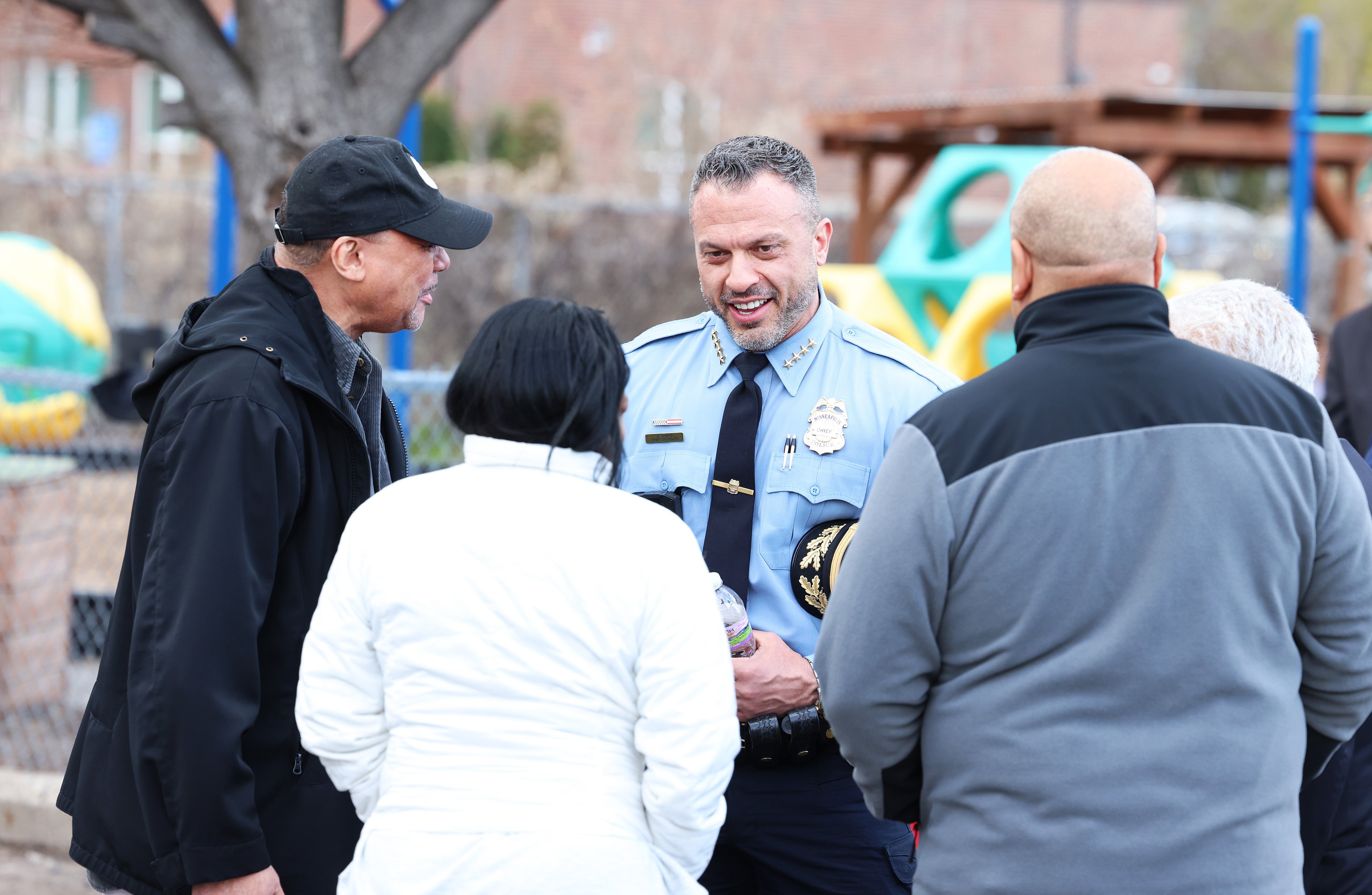 MPD Chief O'Hara speaks to community members at an event.