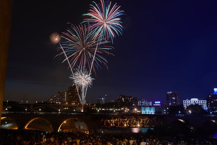 Fireworks over Minneapolis - Photo by Adam Bettcher; courtesy of Meet Minneapolis