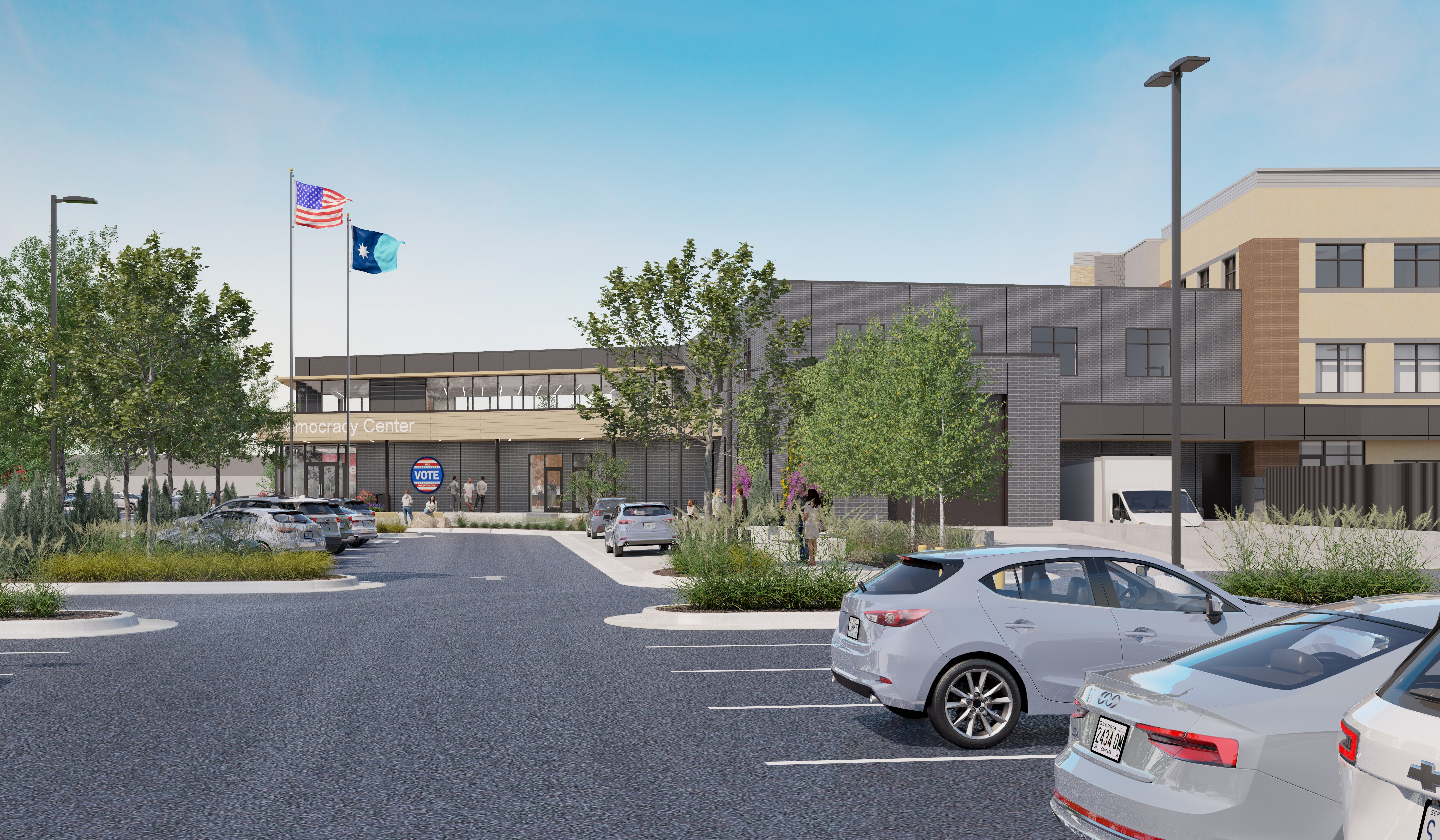 Minneapolis Democracy Center rendering outside