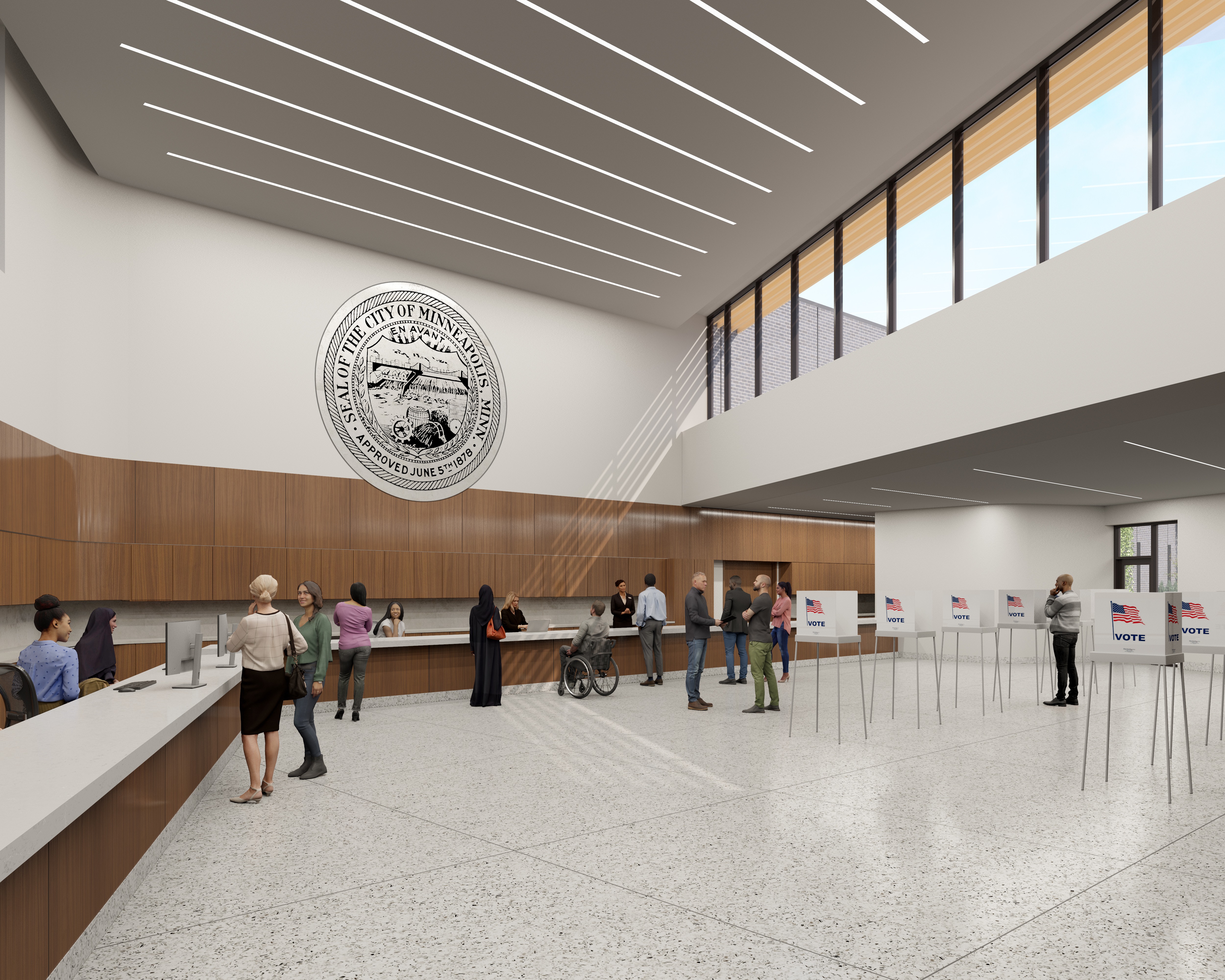 Minneapolis Democracy Center rendering inside
