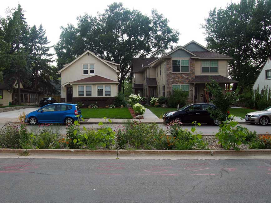 Median with flowers