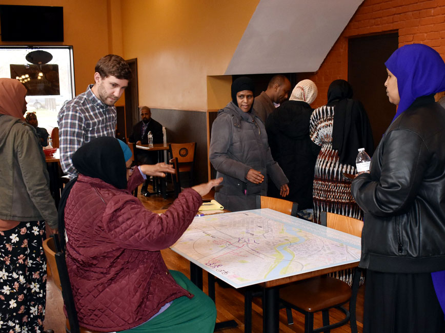 Seward West Bank transportation action plan community engagement with group 