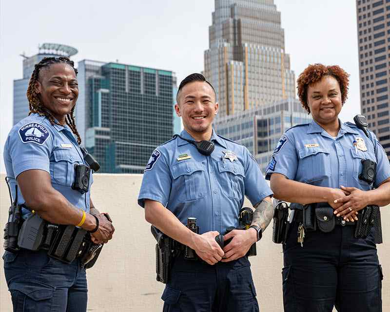 Three police officer looking at camera Three police officer looking at camera
