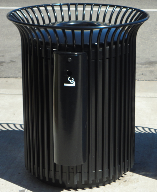 black litter container from business corridor black litter container from business corridor