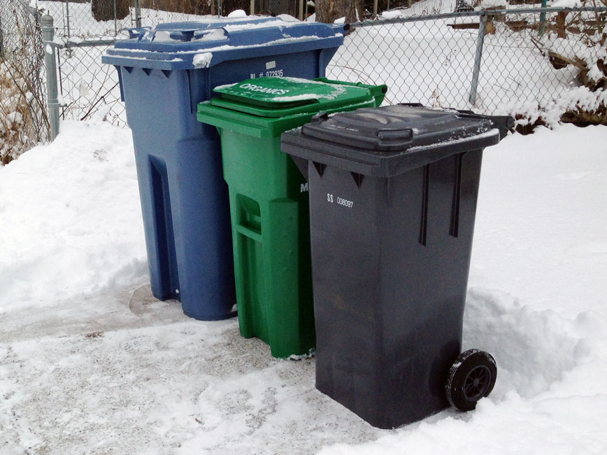 How to shovel around your recycling and garbage carts
