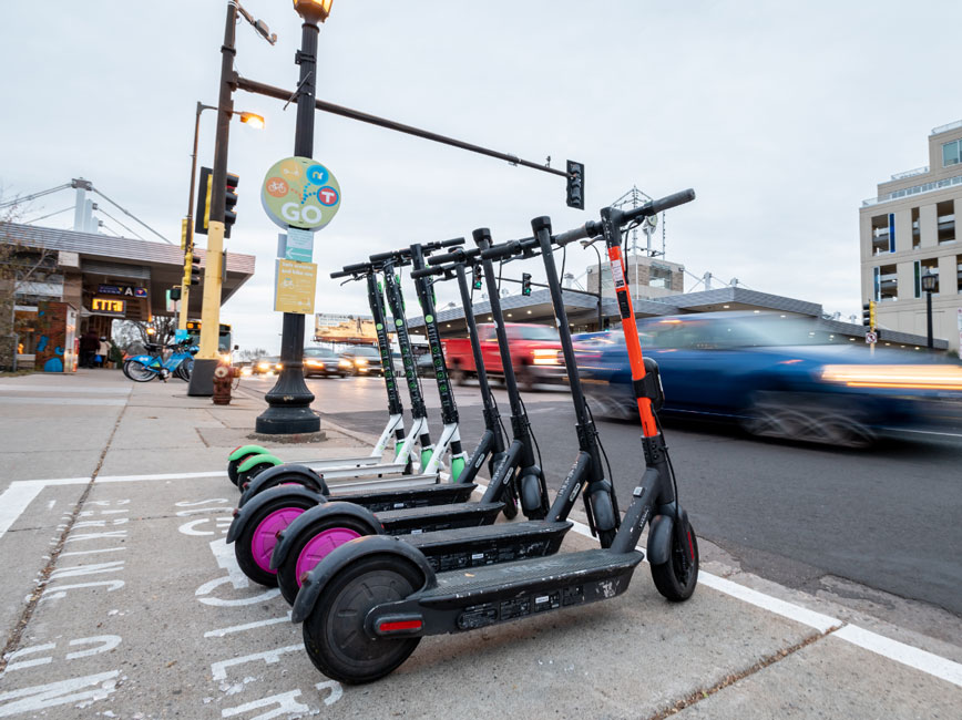 Scooters at Mobility Hub