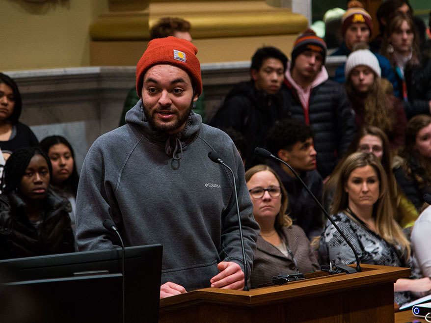 A young man addresses City Council at a public hearing. A young man addresses City Council at a public hearing.