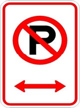 No parking zone sign