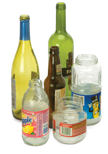 Various glass bottles. Wine, beer, tomato sauce bottles. Various glass bottles. Wine, beer, tomato sauce bottles.