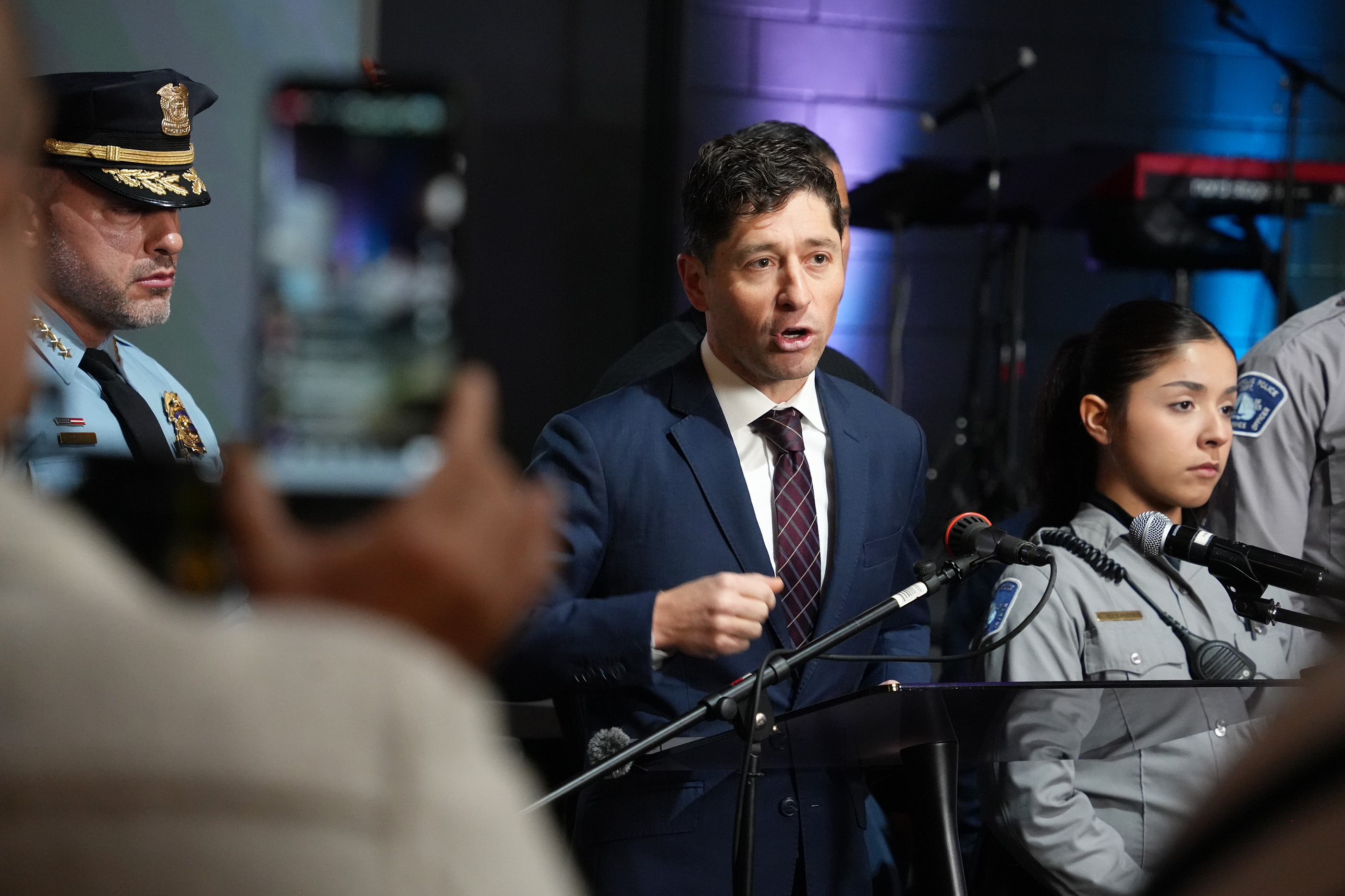 Mayor Frey speaks at a press conference