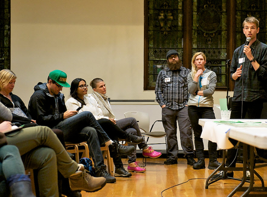 Person talking in front of audience