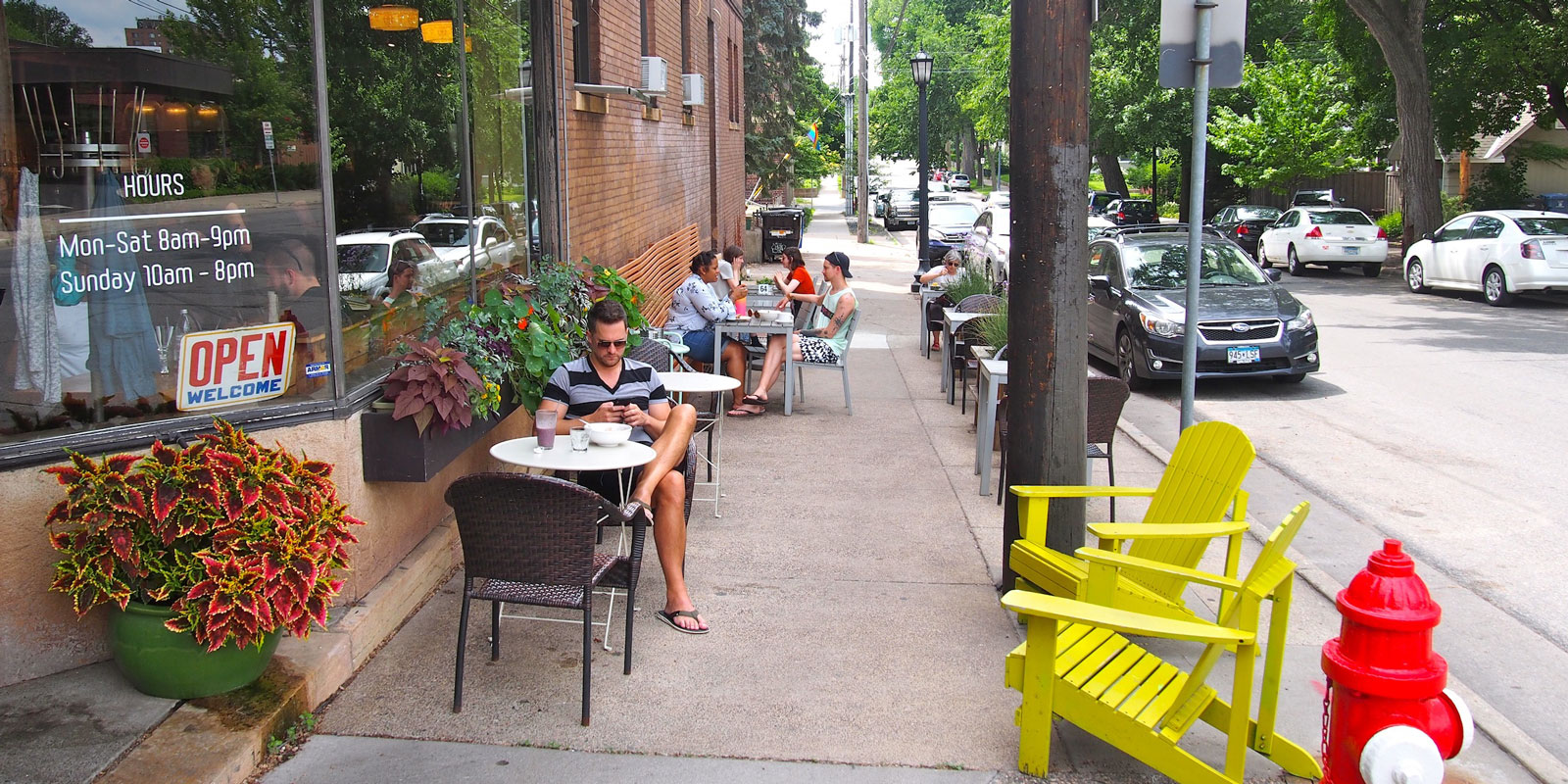 Sidewalk cafe at a small business