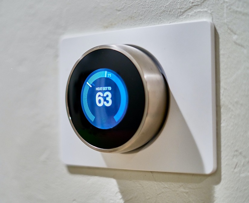 thermostat on a wall