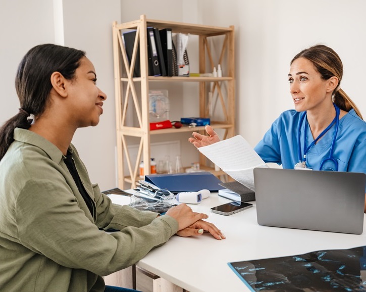 Patient and doctor talking Patient and doctor talking