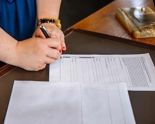 person signing contract