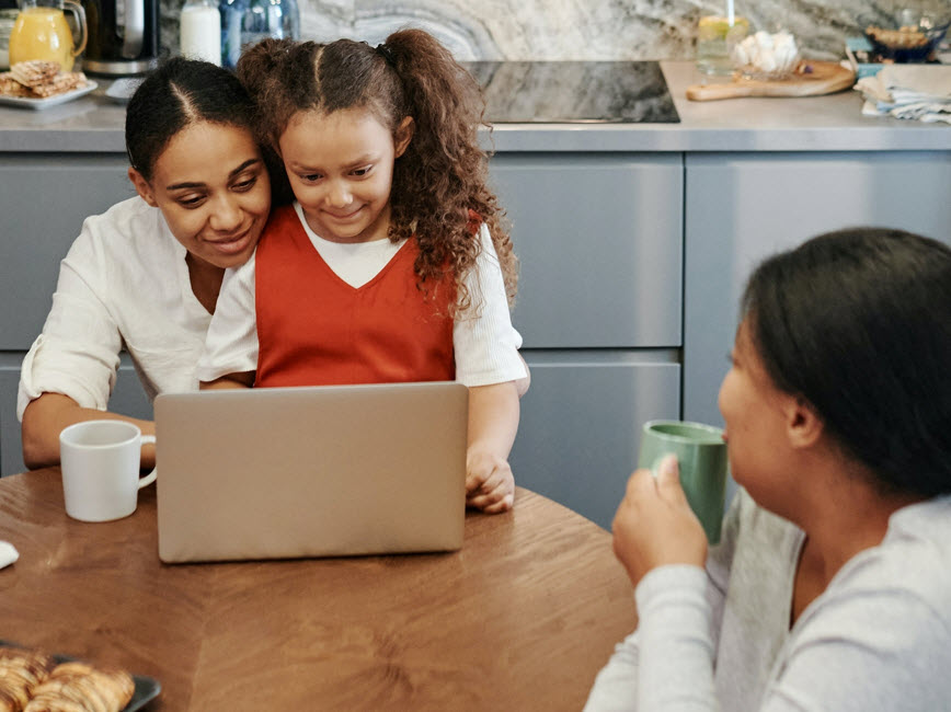 family on laptop