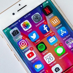 smart phone displaying apps