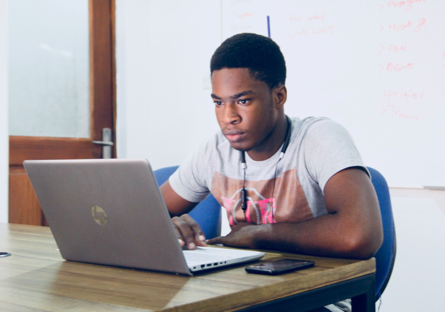 Person looking at laptop screen